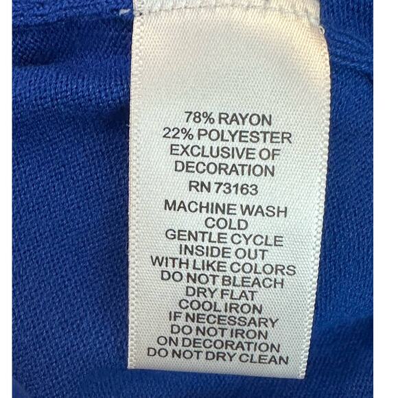 Cable & Gauge blue long sleeves embellished neck sweater size Small - Picture 4 of 11